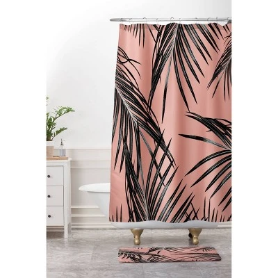Anita & Bella Art Palm Leaves Dream Shower Curtain Black - Deny Designs 4 Anita & Bella Art Palm Leaves Dream Shower Curtain Black - Deny Designs - Image 2
