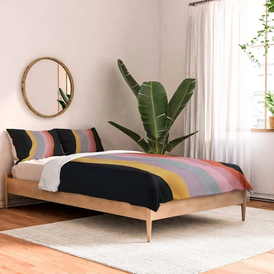 Deny Designs Emanuela Carratoni Retro Rainbow Comforter Bedding Set Black 3 Deny Designs Emanuela Carratoni Retro Rainbow Comforter Bedding Set Black