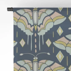 Heater Dutton La Maison Des Papillons Midnight Single Panel Sheer Window Curtain - Deny Designs -Deny Designs Shop GUEST b4a8c88a 4f22 4239 9b11 2c19128ae3ec