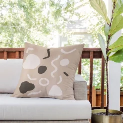 26"x26" Deny Designs Cortney Herron Abstract Outdoor Throw Pillow: Polyester Fill, Plain Weave, All Ages, Sewn Seam Closure