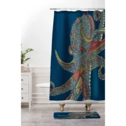 Valentina Ramos Azzuli Shower Curtain Navy - Deny Designs