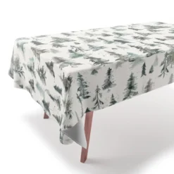 Ninola Design Winter Snow Trees Forest Neutral Tablecloth -Deny Designs