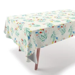 Jacqueline Maldonado Tulips And Lattice Natural Tablecloth - Deny Designs