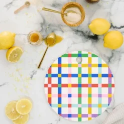 Emanuela Carratoni Checkered Crossings Cutting Board - Round