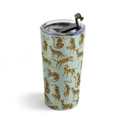 Cat Coquillette Tiger Collection Mint Orange Travel Mug 20 Oz Stainless Steel Travel Mug - Deny Designs