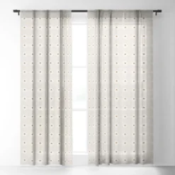 Iveta Abolina Donate Cream Single Panel Sheer Window Curtain - Deny Designs