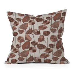 26"x26" Deny Designs Valentina Ramos Poppies Mocha Mousse Square Outdoor Throw Pillow Brown -Deny Designs Shop GUEST bb8b3326 d917 48b4 b3d7 5823ae457aa0