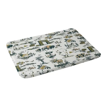34"x21" The Whiskey Ginger Yellowstone National Park Travel Pattern Memory Foam Bath Mat Blue - Deny Designs 3 34"x21" The Whiskey Ginger Yellowstone National Park Travel Pattern Memory Foam Bath Mat Blue - Deny Designs