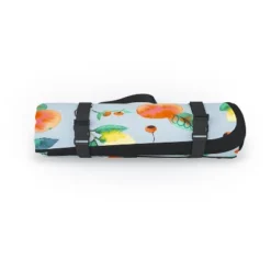 Ninola Design Citrus Fruits Summer Blue Picnic Blanket - Deny Designs