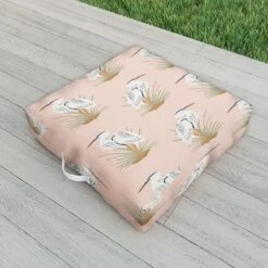 CoastL Studio Crane Peach Outdoor Floor Cushion - Deny Designs