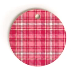 Avenie Pink Plaid Cutting Board - Round -Deny Designs Shop GUEST be3da11e 9c5c 47a4 bba6 36ef35d77046