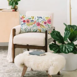 Dash And Ash Poppy Lane Oblong Lumbar Throw Pillow Blue - Deny Designs