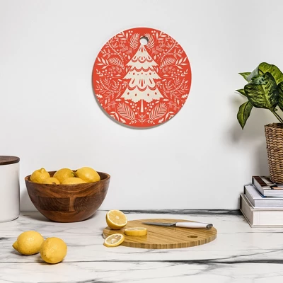Pimlada Phuapradit Christmas Tree Winter Foliage Cutting Board - Round 4 Pimlada Phuapradit Christmas Tree Winter Foliage Cutting Board - Round - Image 2