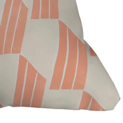 Sunshine Canteen Minimalist Hex Tile Outdoor Throw Pillow Pink/Beige - Deny Designs