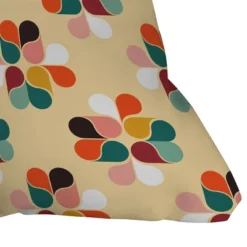 Showmemars Retro Geometry Outdoor Throw Pillow Yellow - Deny Designs