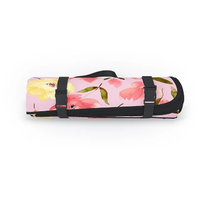 Ninola Design Fresh Flowers Pink Picnic Blanket - Deny Designs 3 Ninola Design Fresh Flowers Pink Picnic Blanket - Deny Designs