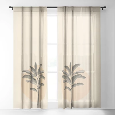 Iveta Abolina Sunrise Tan 64" X 50" Single Panel Sheer Window Curtain - Deny Designs 3 Iveta Abolina Sunrise Tan 64" X 50" Single Panel Sheer Window Curtain - Deny Designs