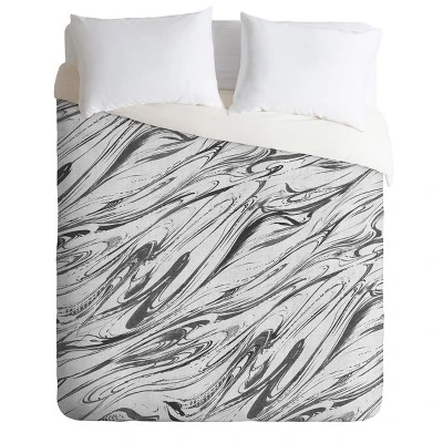 Gray Pattern State Marble Duvet Cover - Deny Designs 6 Gray Pattern State Marble Duvet Cover - Deny Designs - Image 4