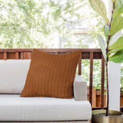 20"x20" Deny Designs Little Arrow Design Co Vert Triple Dash Ginger Square Outdoor Throw Pillow Orange -Deny Designs Shop GUEST c6289030 2887 4134 951d a7971ff6d02a