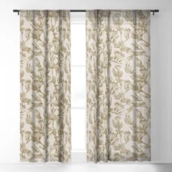 Holli Zollinger Greenwood Linen Single Panel Sheer Window Curtain - Deny Designs