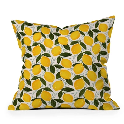 Avenie Mediterranean Summer Lemons Outdoor Throw Pillow Yellow - Deny Designs 8 Avenie Mediterranean Summer Lemons Outdoor Throw Pillow Yellow - Deny Designs - Image 6