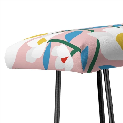 Maritza Lisa White Springs Florals Bench Pink/Black - Deny Designs 4 Maritza Lisa White Springs Florals Bench Pink/Black - Deny Designs - Image 2