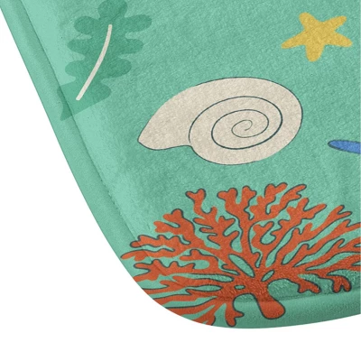 Deny Designs Carriecantwell Crustaceans Seashells Memory Foam Machine Washable Kids' Bath Mat 4 Deny Designs Carriecantwell Crustaceans Seashells Memory Foam Machine Washable Kids' Bath Mat - Image 2