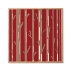 30" X 30" Lisa Argyropoulos Modern Trees Bamboo Framed Wall Art Red - Deny Designs