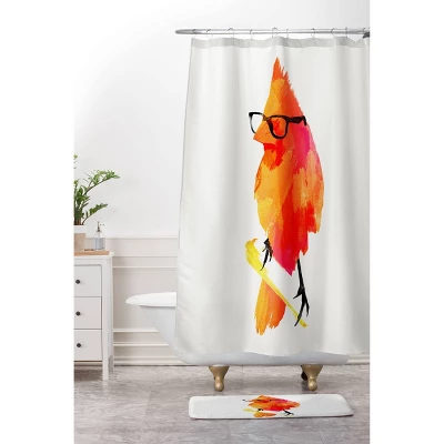 Punk Bird Shower Curtain Tangerine - Deny Designs 3 Punk Bird Shower Curtain Tangerine - Deny Designs