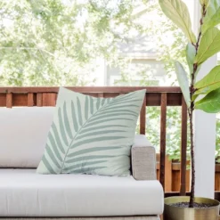 20"x20" Deny Designs Daily Regina Designs Palm Leaf Outdoor Throw Pillow Sage