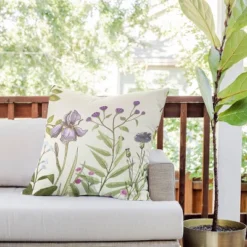 26"x26" Deny Designs Nadja Little Blooming Wildflowers Square Outdoor Throw Pillow Beige -Deny Designs Shop GUEST c964bb06 c3a2 4e40 864b 12b62901c91f