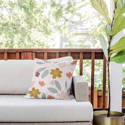 18"x18" Deny Designs Menina Lisboa Spring Colorful Flowers Square Outdoor Throw Pillow Blue 4 18"x18" Deny Designs Menina Lisboa Spring Colorful Flowers Square Outdoor Throw Pillow Blue - Image 2