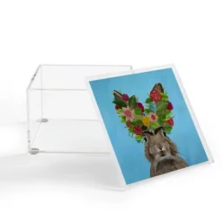 Coco De Paris Frida Kahlo Rabbit 4" X 4" Acrylic Box - Deny Designs