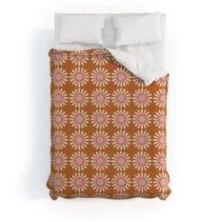 Retro Jumbo Daisy Schatzi Brown Duvet Cover Set Orange/White - Deny Designs -Deny Designs Shop GUEST cac241d9 08b6 46bf 83cd 13b47397ee79