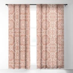 Marta Barragan Camarasa Terracotta Strokes Pattern Single Panel Sheer Window Curtain - Deny Designs