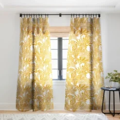 Evamatise Surreal Jungle In Bright Yellow Single Panel Sheer Window Curtain - Deny Designs -Deny Designs Shop GUEST cbf9d5ce ee56 496f bd54 96ee853da74a