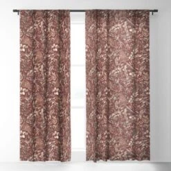 Ninola Design Botanical Collection Organic Holiday Single Panel Sheer Window Curtain - Deny Designs