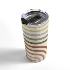 Colour Poems Bold Curvature Stripes I Travel Mug 20 Oz Stainless Steel Travel Mug - Deny Designs