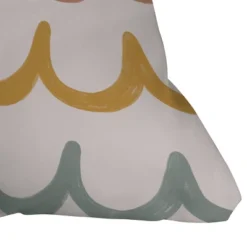 20"x20" Deny Designs Menina Lisboa Cute Waves Square Outdoor Throw Pillow Green