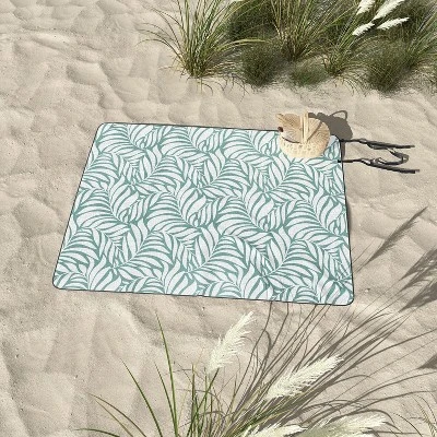 Heather Dutton Flowing Leaves Seafoam Picnic Blanket - Deny Designs 4 Heather Dutton Flowing Leaves Seafoam Picnic Blanket - Deny Designs - Image 2