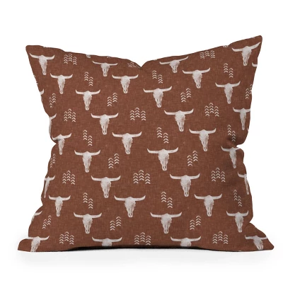 16"x16" Deny Designs Little Arrow Design Co. Cow Skulls Square Outdoor Throw Pillow Rust: UV & Mildew Resistant 6 16"x16" Deny Designs Little Arrow Design Co. Cow Skulls Square Outdoor Throw Pillow Rust: UV & Mildew Resistant - Image 4