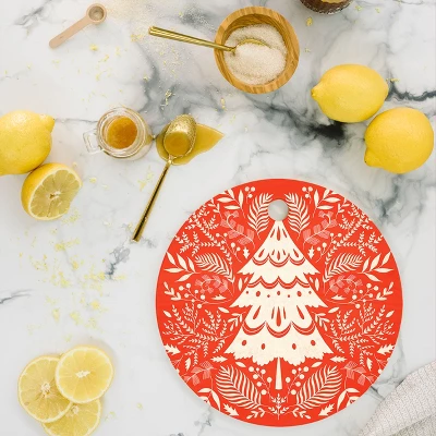 Pimlada Phuapradit Christmas Tree Winter Foliage Cutting Board - Round 3 Pimlada Phuapradit Christmas Tree Winter Foliage Cutting Board - Round