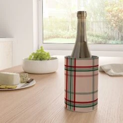 Emanuela Carratoni Tartan Theme On Pink Wine Chiller -Deny Designs