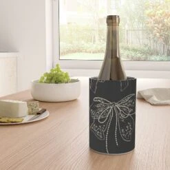 Anis Illustration Romantic Bows Gray Pattern Wine Chiller