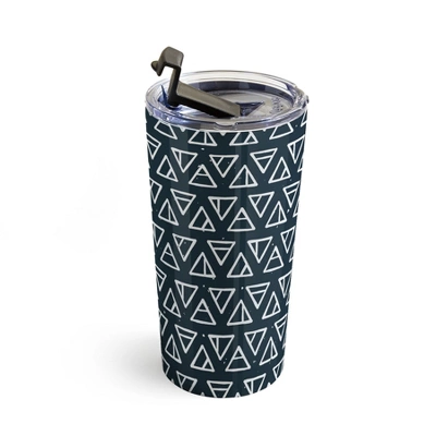 CoastL Studio Alchemical Triangles Navy 20 Oz Stainless Steel Travel Mug - Deny Designs 4 CoastL Studio Alchemical Triangles Navy 20 Oz Stainless Steel Travel Mug - Deny Designs - Image 2