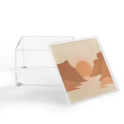 Iveta Abolina Valley Sunset Coral 4" X 4" Acrylic Box - Deny Designs