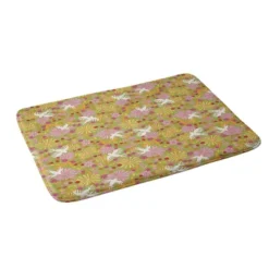 Alja Horvat Birds Flowers Memory Foam Bath Mat- Deny Designs