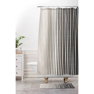 Vertical Lines Shower Curtain Black - Deny Designs 4 Vertical Lines Shower Curtain Black - Deny Designs - Image 2