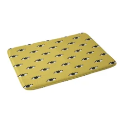 Erika Stallworth Inky Textured Eye Pattern Heavy Memory Foam Bath Mat Yellow - Deny Designs