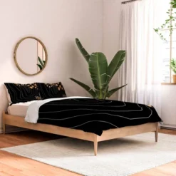 Aleeya Jones Polyester Comforter & Sham Set Black/Gold - Deny Designs